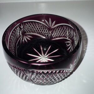 Elegant Purple Crystal Bowl